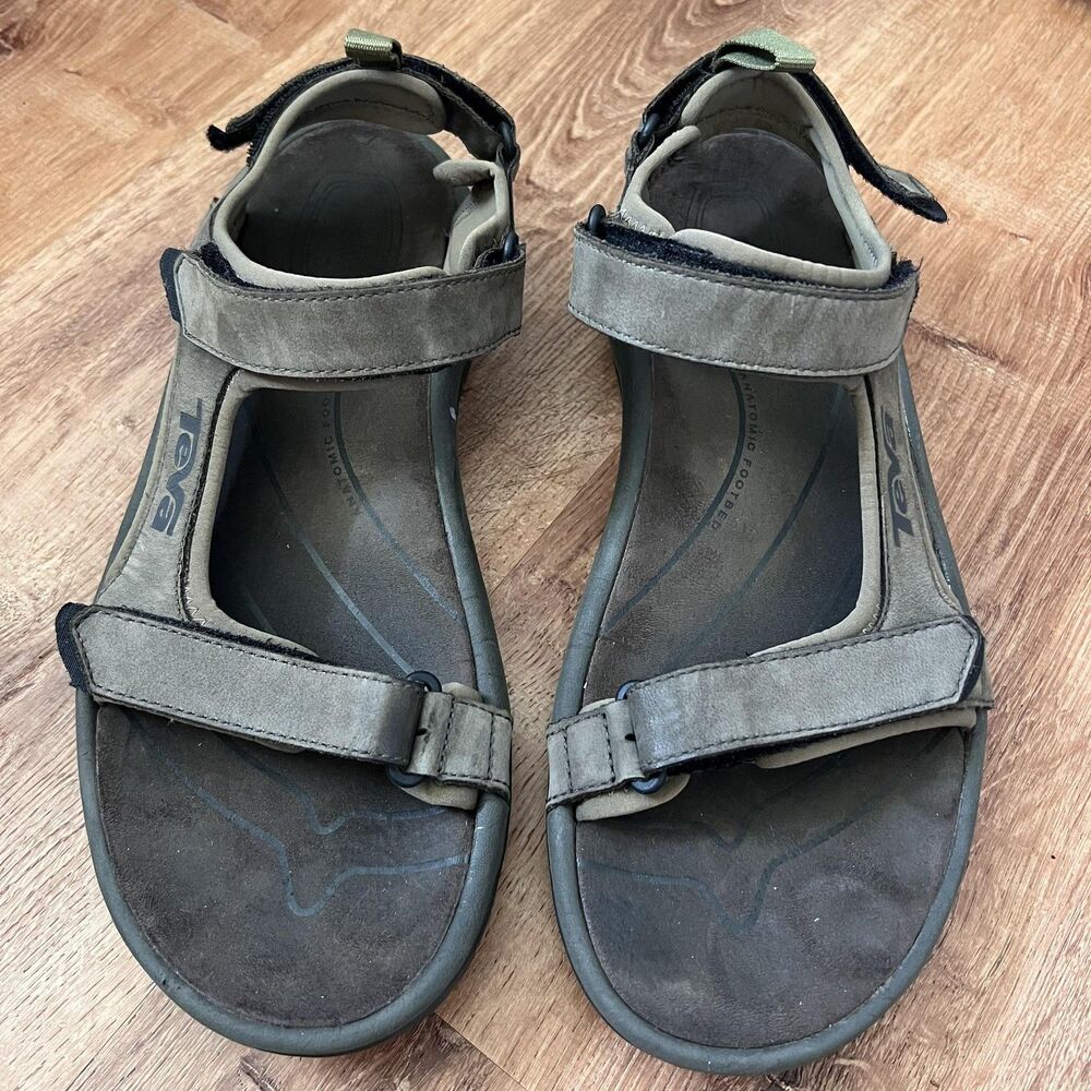 Teva Sandals Shoes Mens Size 11‎ Gray Anuyong Spider Rubber Strap Outdoor Hiking